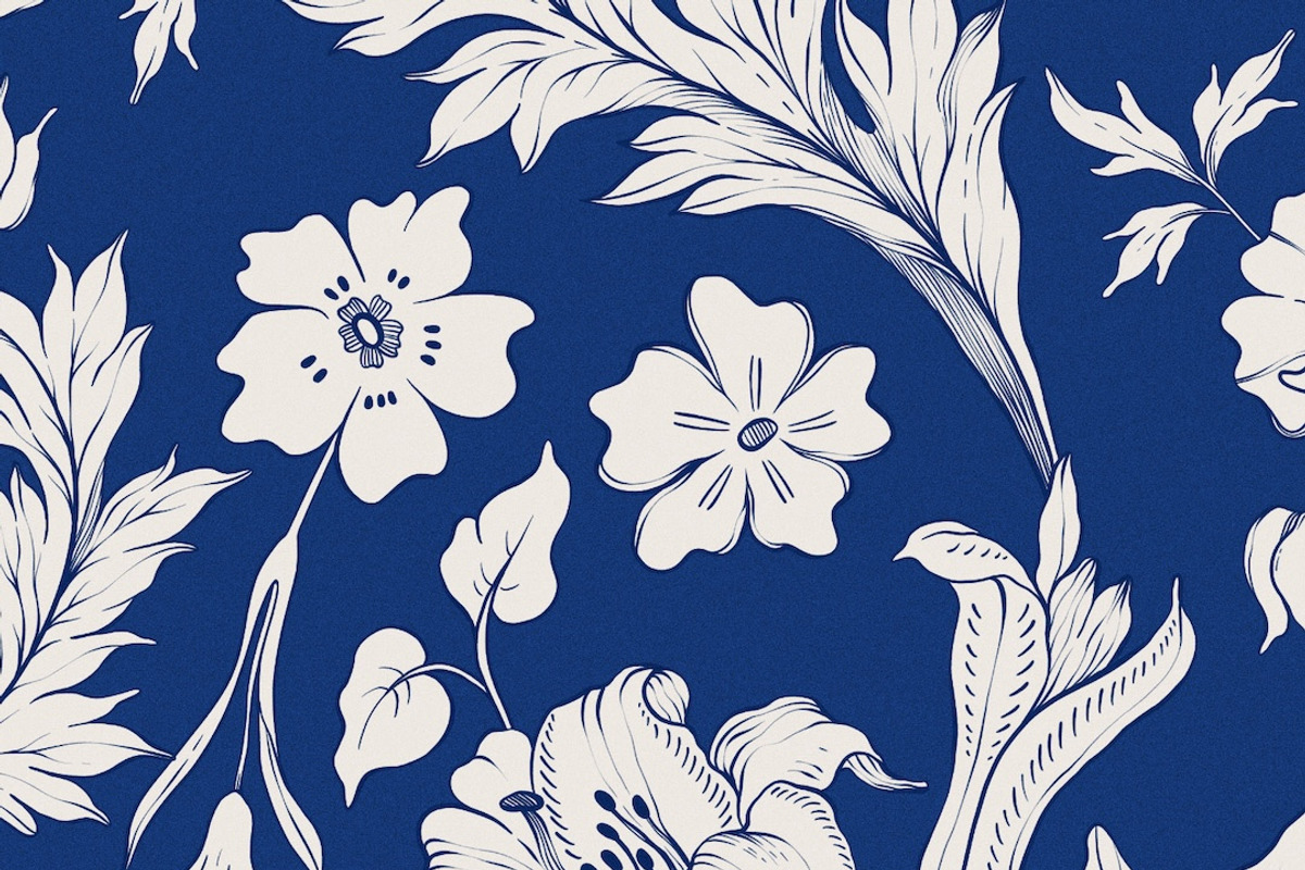 Vintage Blue Floral Seamless Pattern, a Pattern Graphic by likorbut (Photo 11 of 13)