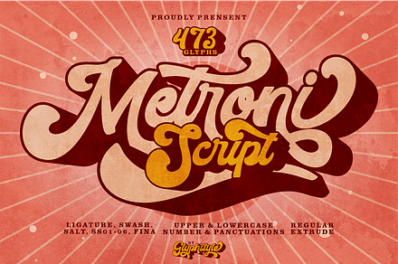 Metroni retro bold script
