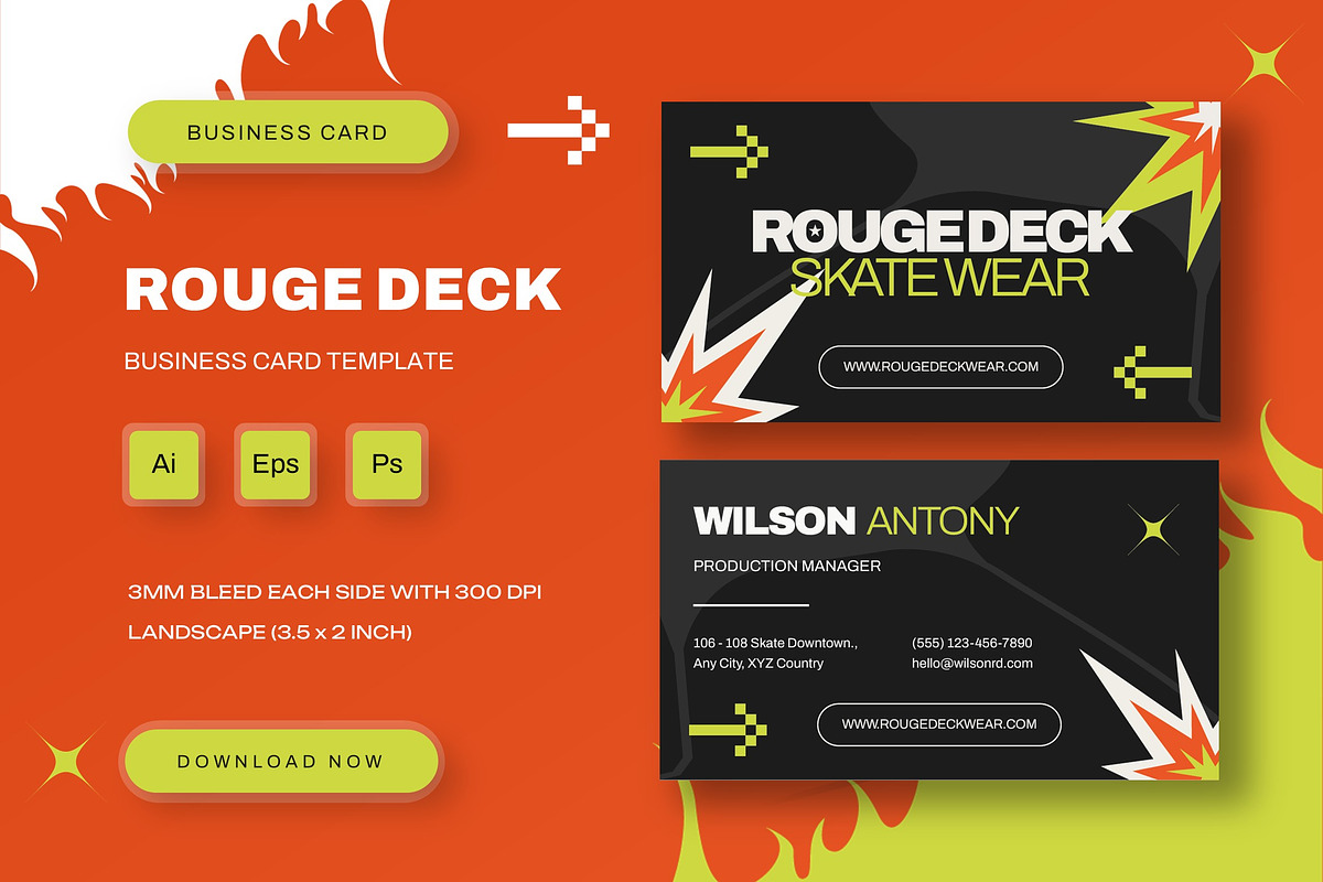 Rouge Deck - Business Card, a Business Card Template by StreaksideStd (Photo 1 of 3)