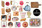 Homemade Cookies Watercolor, a Food Illustration by Bridgett Stahlman Design (Thumbnail 2 of 8)