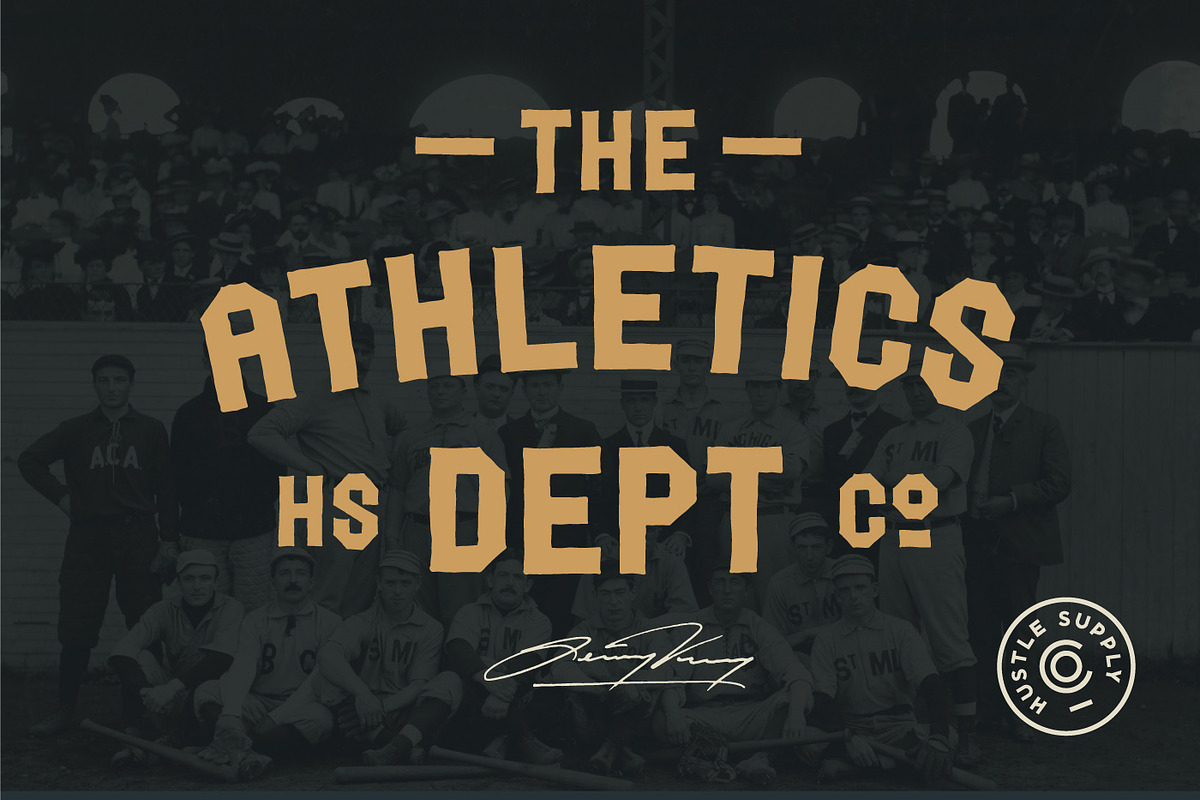The Athletics Dept - Hand Drawn Font, a Sans Serif Font by Hustle Supply Co. (Photo 1 of 5)