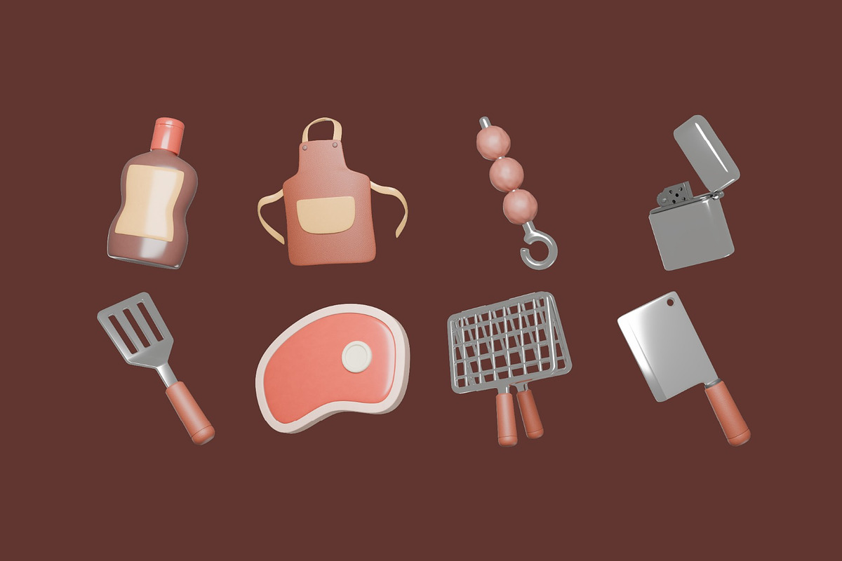 Barbecue 3D Illustration, an Object Illustration by graphicook (Photo 3 of 3)