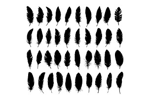Black feathers silhouettes. Plume, an Object Illustration by Stock-Smart-Start