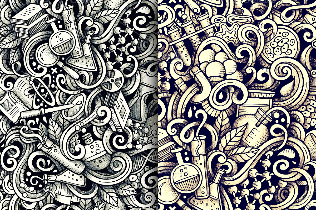 Science Graphic Doodle Patterns, a Pattern Graphic by BALABOLKA (Photo 4 of 6)