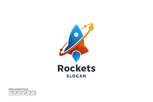 Rocket Gradient Logo Vector