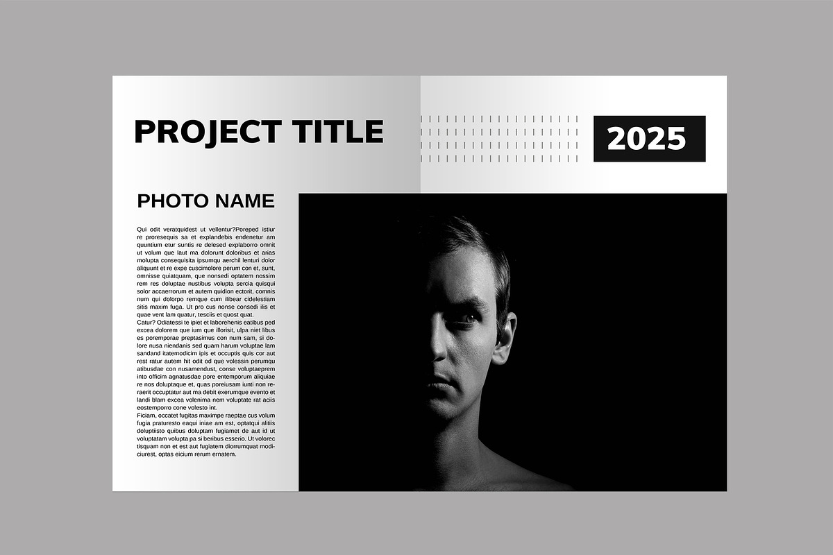 Portfolio Black & White Template, a Marketing Template by Slide_Genius1 (Photo 2 of 5)