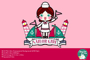 Digital Clipart Sailor Girl, a Person Illustration by Cozy Cat Design (Thumbnail 1 of 3)