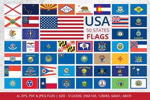 States Flags Of USA