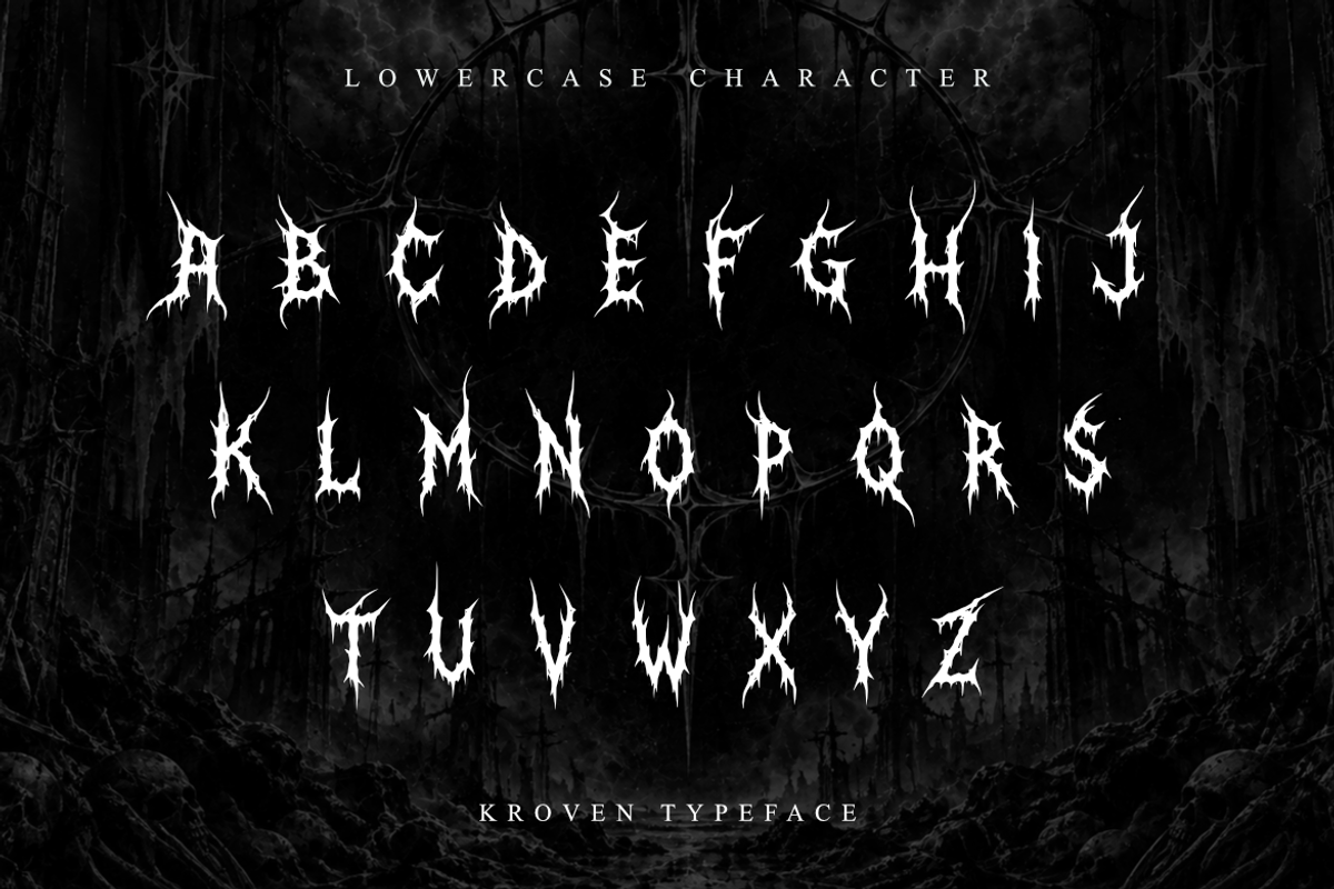 Kroven - Death Metal Font, a Symbol Font by Masyafi Studio (Photo 8 of 9)
