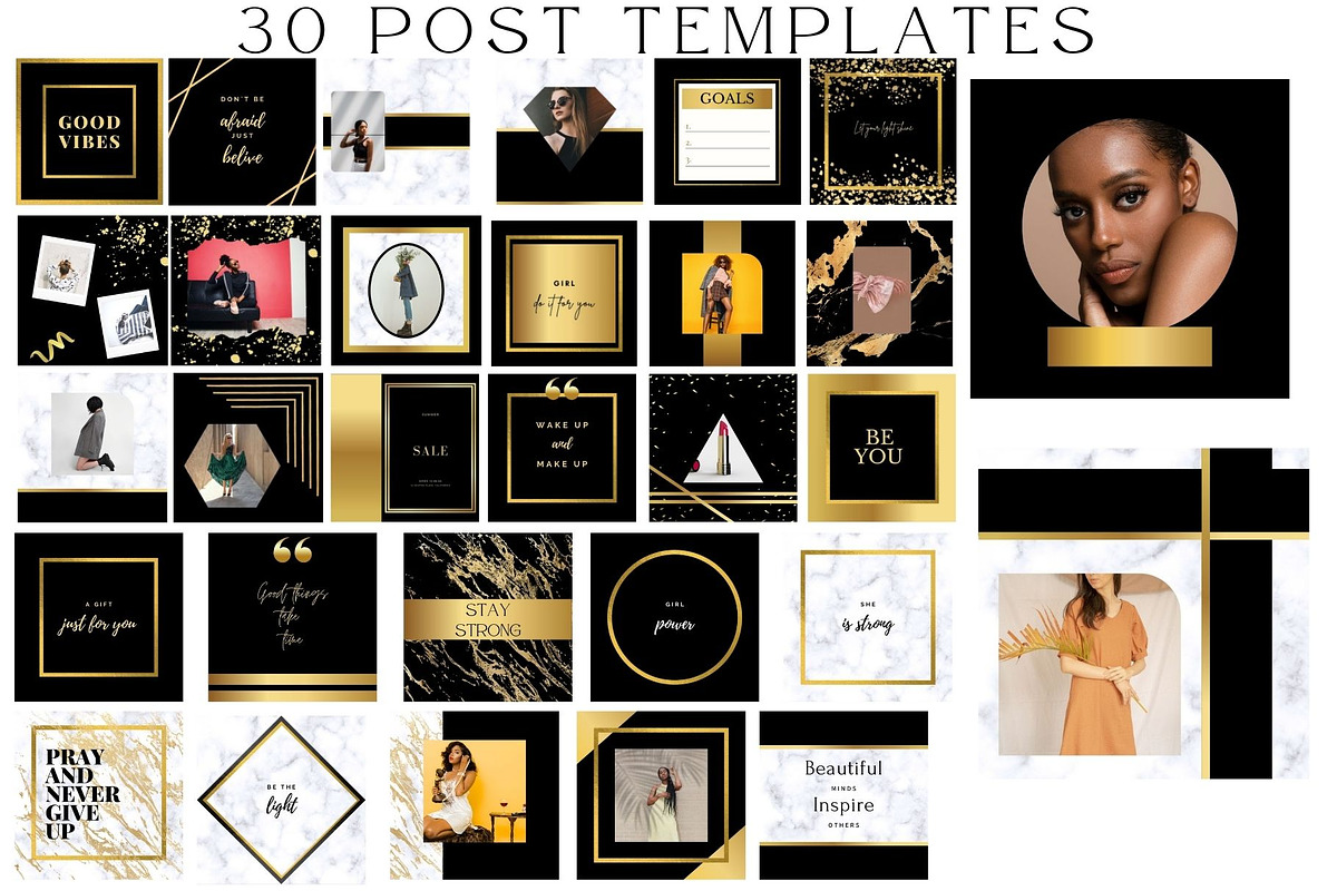Black Gold Instagram Templates, a Social Media Template by MORION (Photo 3 of 3)