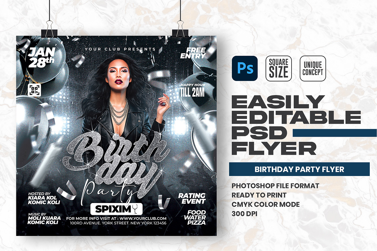 Birthday Party Flyer Design Template, a Flyer Template by Shajib Shikder (Photo 1 of 2)