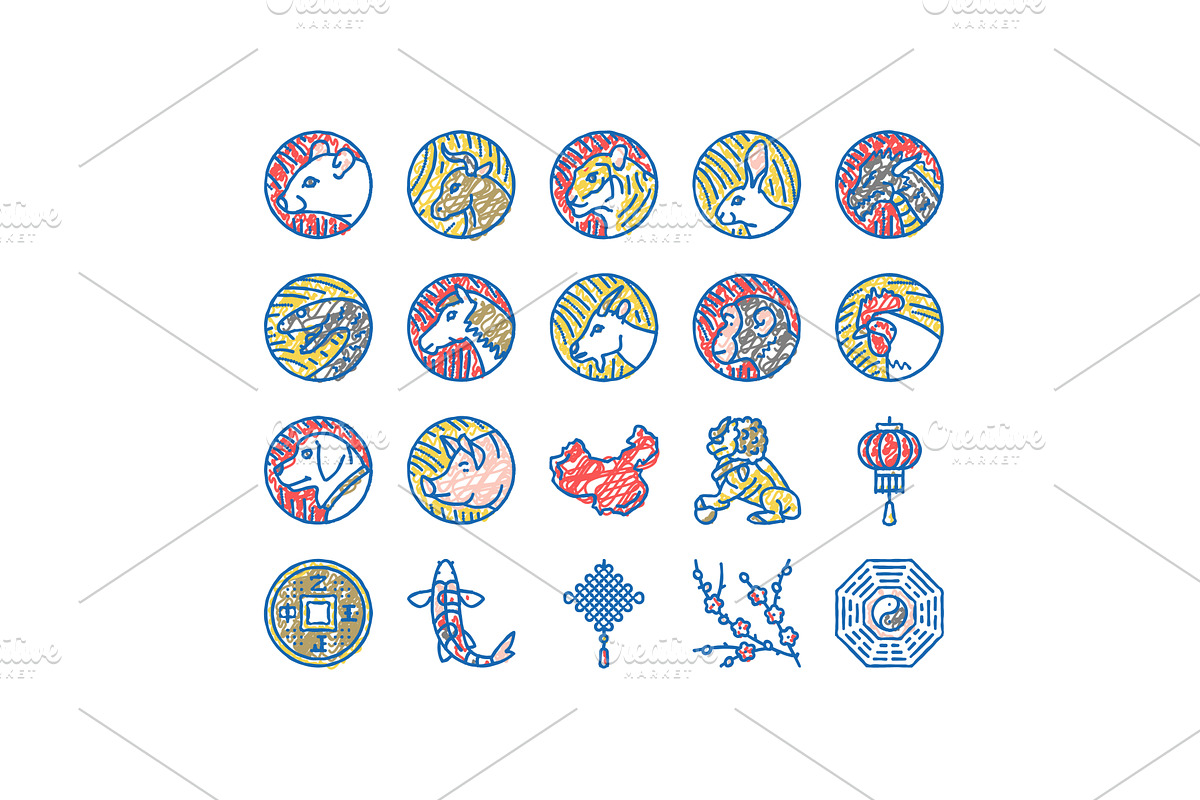 Chinese Horoscope And Accessory, an Object Illustration by pikepicture