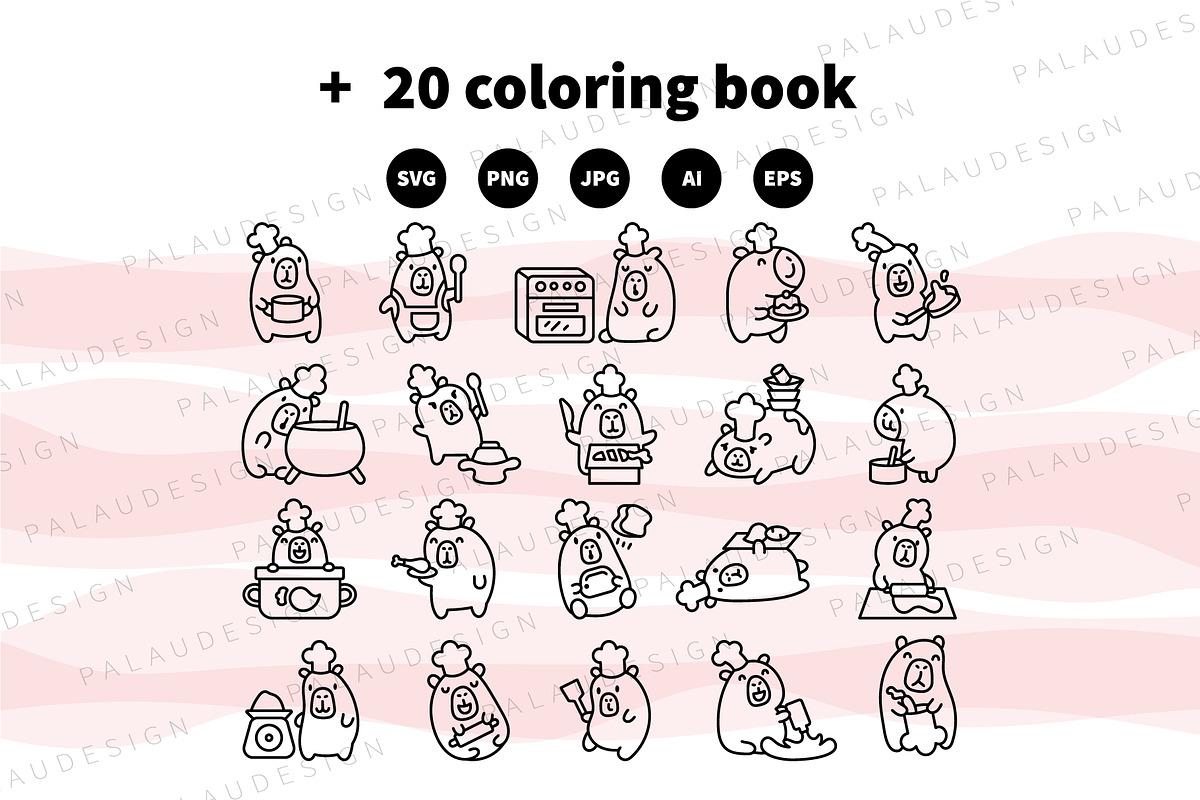 Capybara Cook Clipart, an Animal Illustration by Palau (Photo 9 of 10)