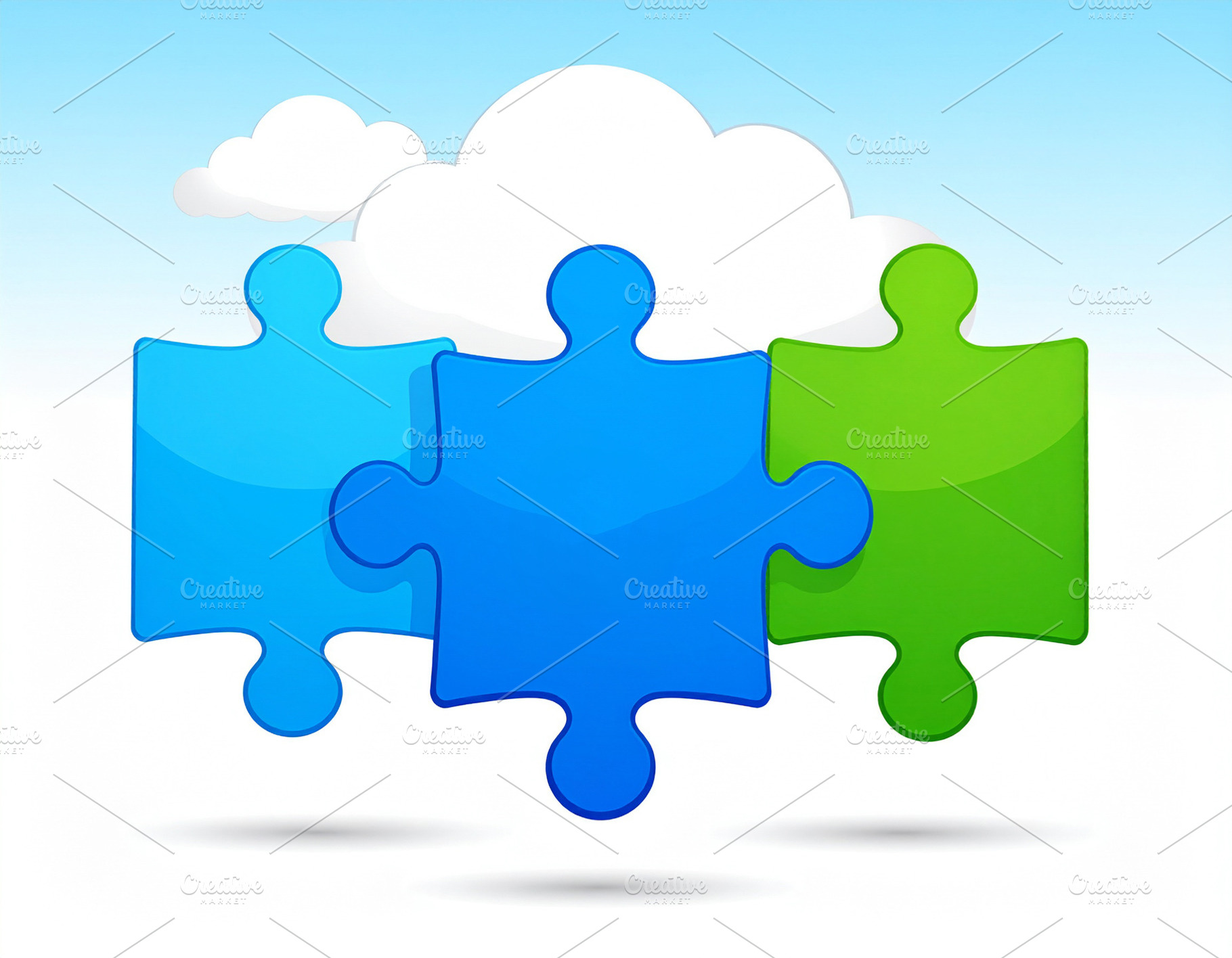 Interlocking puzzle pieces symbolizing connection, a Technology Photo by DanFLCreativo