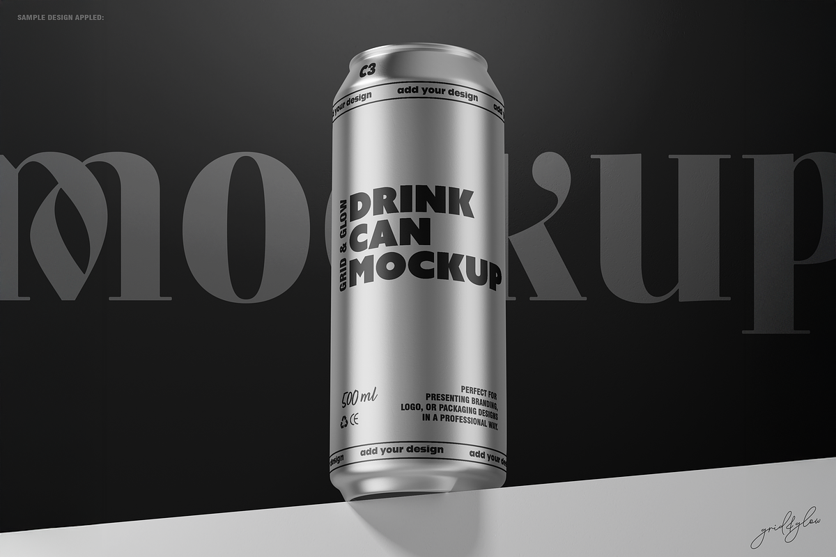 Drink Can Mockup - 500ml, a Packaging Mockup by Grid&Glow (Photo 6 of 8)