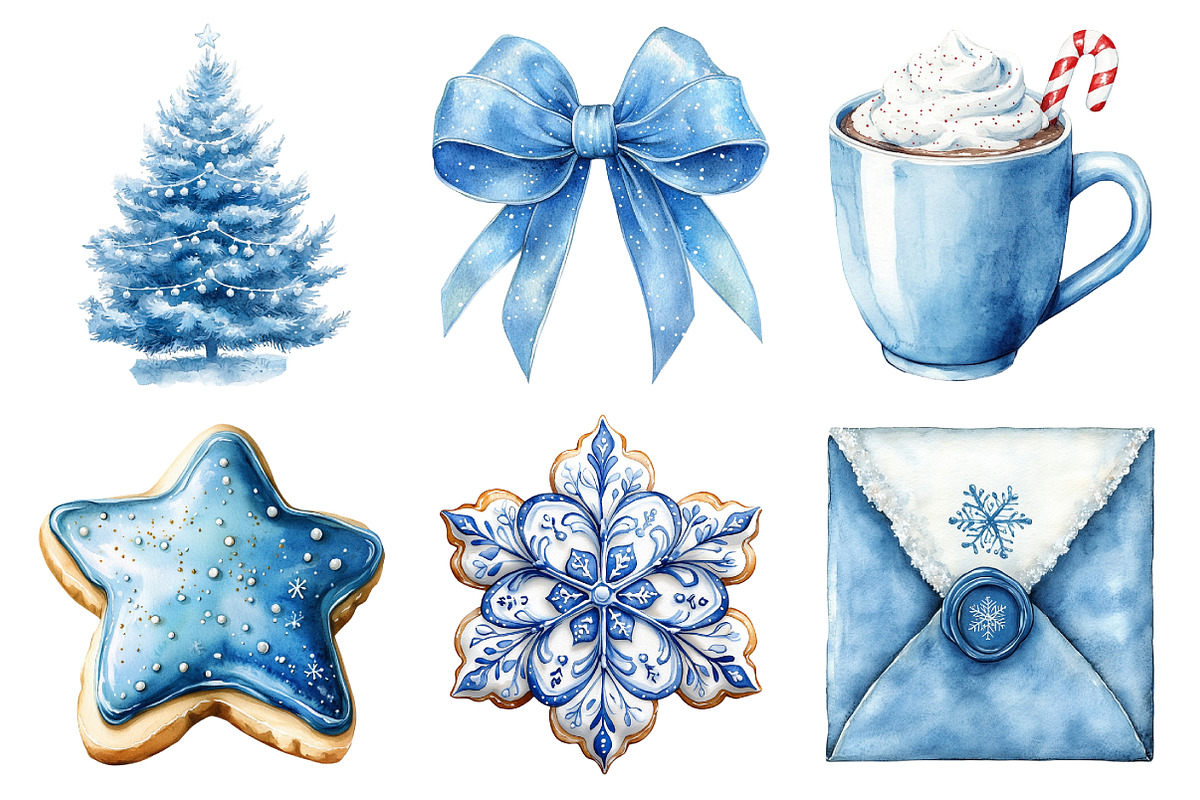 Christmas Blue Clipart PNG, an Illustration by Daily.Designs (Photo 5 of 5)