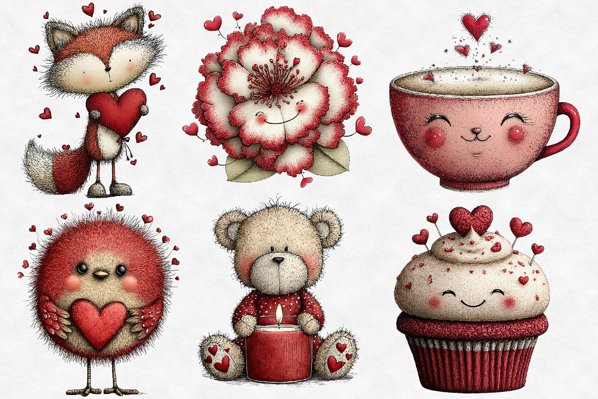 cute Valentine clipart, an Illustration by Designworld (Photo 5 of 6)