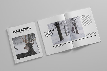 Us Letter Magazine Mockup, a Print Template by AlkStudio