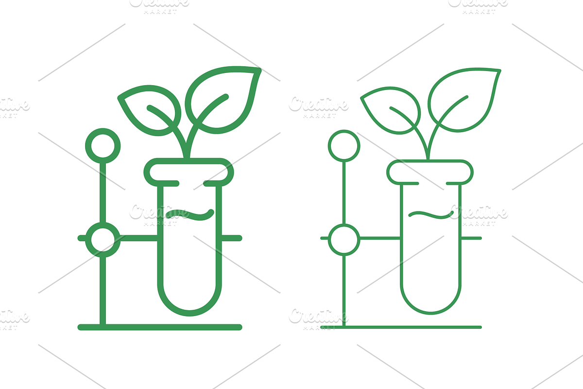GMO Plant Science Icons, Vector Set, a Nature Photo by Ilia Design (Photo 3 of 3)