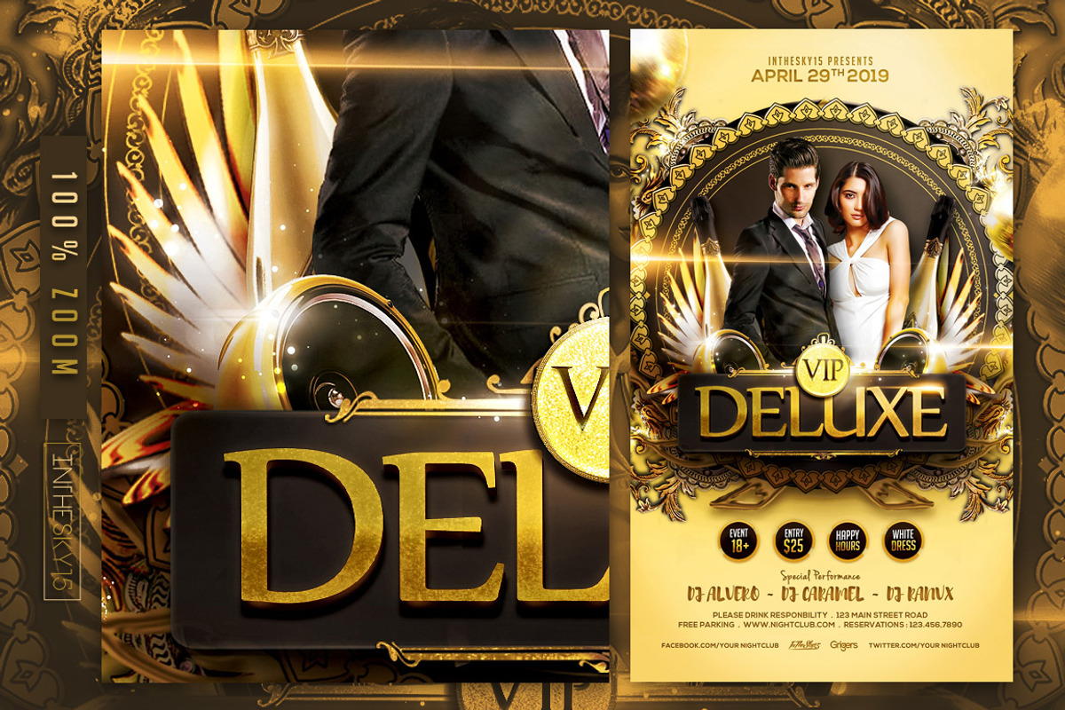 VIP Deluxe V2 Flyer Template, a Flyer Template by InTheSky15