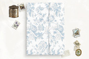 French Blue Botanical Toile Vellum, a Stationery Template by SilverJoyAtelier (Thumbnail 2 of 3)