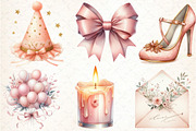 Watercolor Blush Pink Birthday, an Illustration by DreamCafeArt (Thumbnail 2 of 5)
