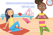 Yoga Kids Clipart, an Illustration by AnimadDesign (Thumbnail 7 of 10)