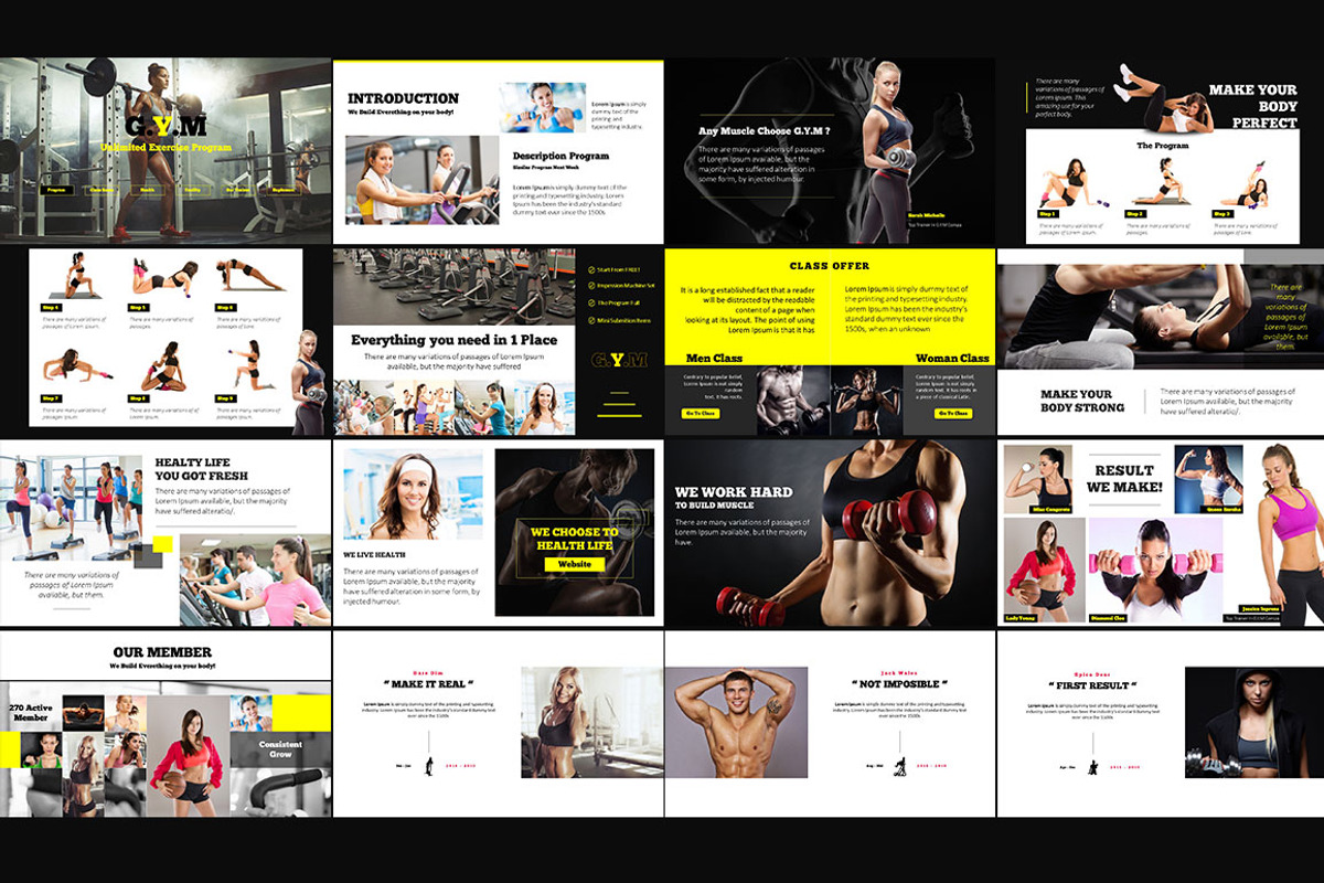 Fitness Center Powerpoint Template, a Presentation Template by Graphicslide (Photo 2 of 4)