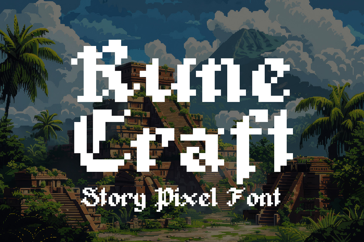 Rune Craft - Story Pixel Font, a Sans Serif Font by HipFonts (Photo 1 of 6)