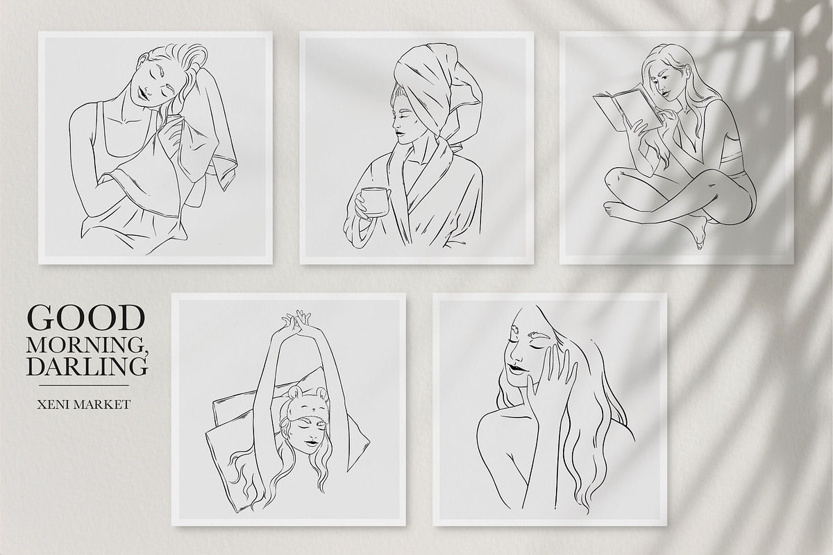 Good morning. Elegant line art set., a Graphic by heyXeni (Photo 4 of 5)