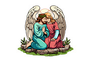 Jesus and Angel Spiritual Artwork, an Object Illustration by Ghagra (Thumbnail 2 of 3)