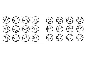 Various smiling Earth illustrations, an Illustration by ZinetroN