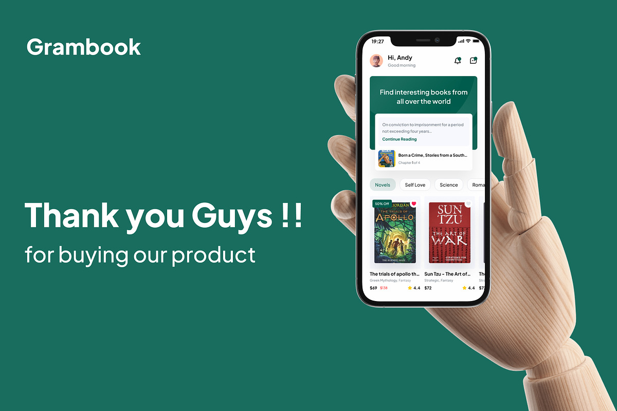 Grambook - Book Store Apps UI Kits, an App Template by Minialis (Photo 6 of 6)