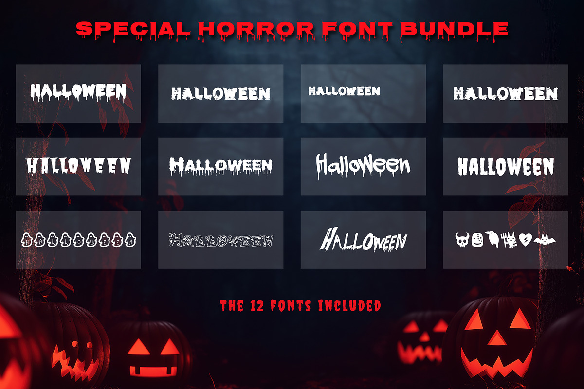 Spooky 12 Halloween Font Bundle, a Handwritten Font by DesignGenix (Photo 3 of 4)