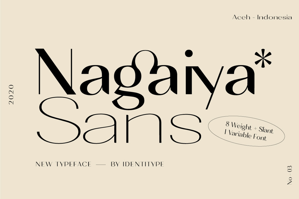 Nagaiya - Font Family With Variable, a Sans Serif Font by Identy Studio (Photo 1 of 16)