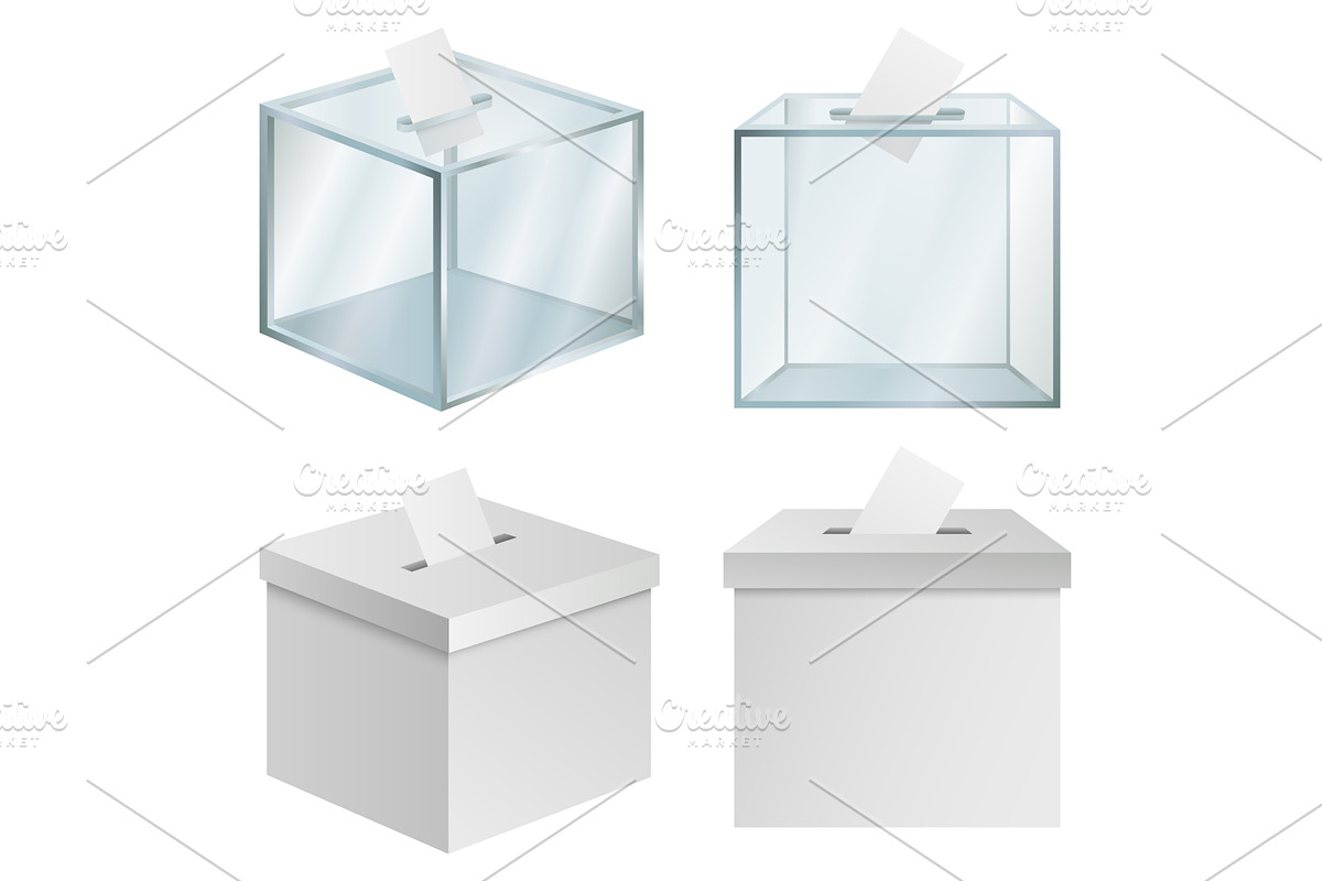 Ballot box democracy mockup set, an Illustration by Ylivdesign