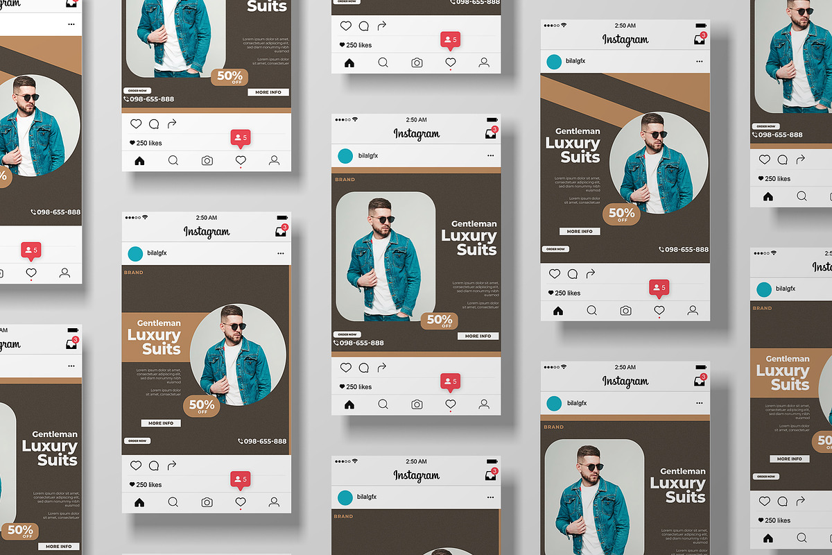 Fasion Instagram Post Template pack, a Social Media Template by BilalGfx (Photo 1 of 2)