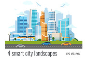4 urban smart city landscapes, a Work Illustration by Primula`s shop (Thumbnail 3 of 4)