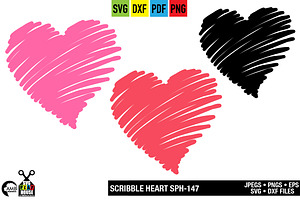 Scribble Heart svg SPH-147