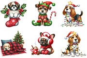 Christmas Dog Clipart, an Illustration by DreamArtGraphic (Thumbnail 2 of 6)