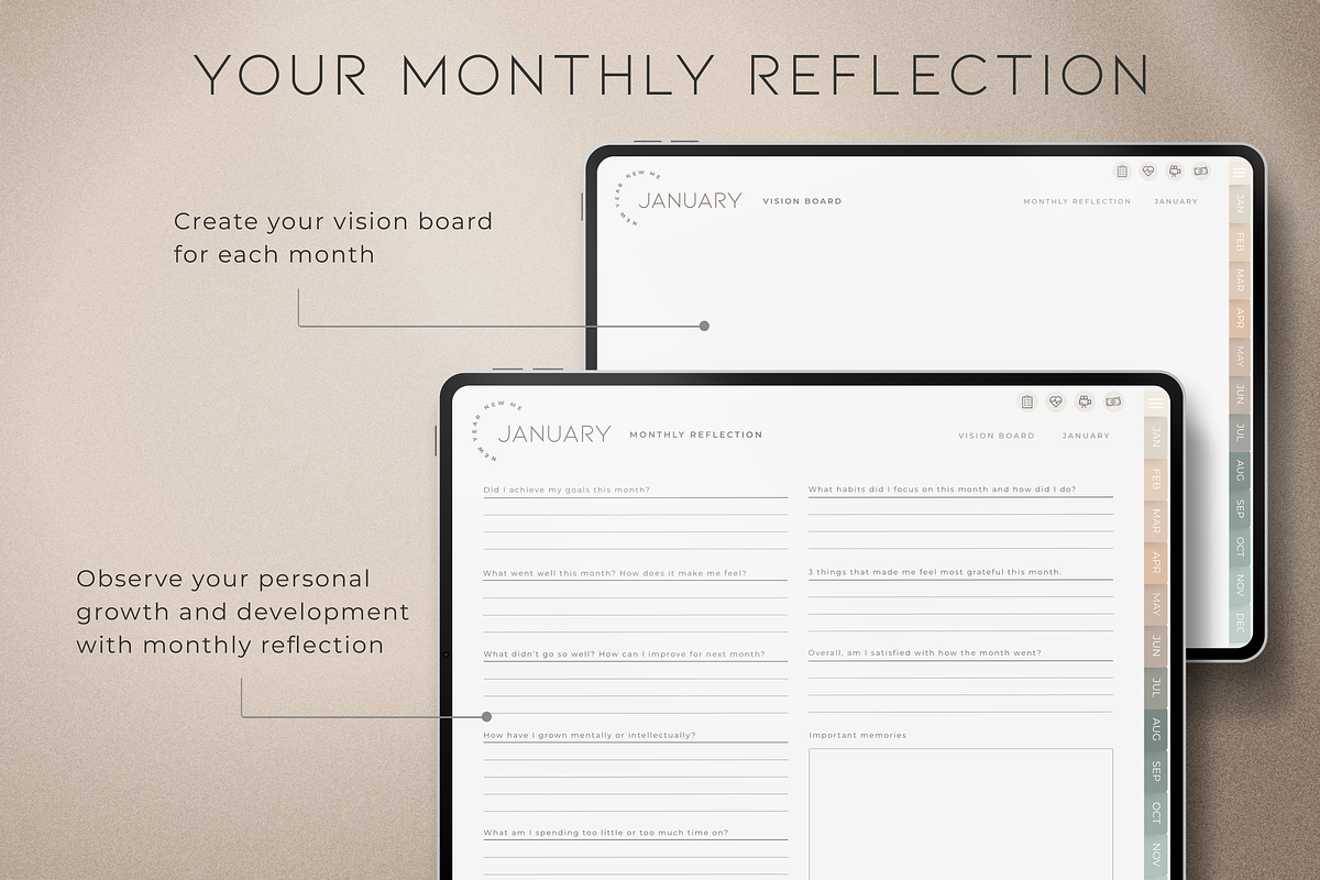 Undated Digital Planner iPad, a Websites & App Template by Makii Templates (Photo 6 of 10)