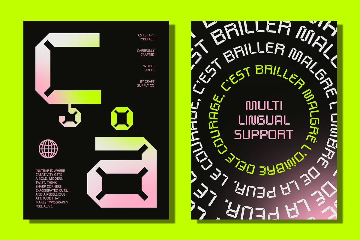 CS Escape – Inktrap Font, a Sans Serif Font by Craft Supply Co. (Photo 3 of 8)