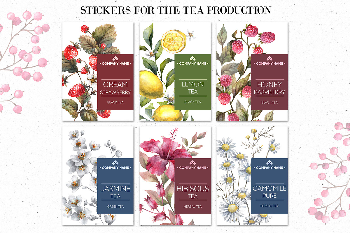 HERBAL TEA. Watercolor illustrations, a Decorative Illustration by Anastasia Koba (Photo 7 of 10)