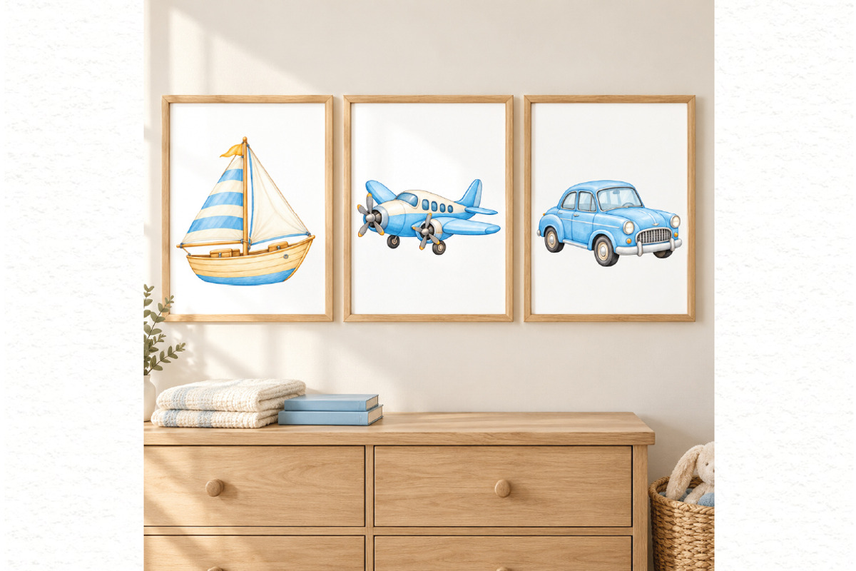 Watercolor Transportation Clipart, a Transportation Illustration by Villa 11 Estudio (Photo 8 of 8)