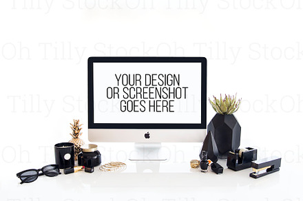 Black and Gold Luxe iMac Mockup