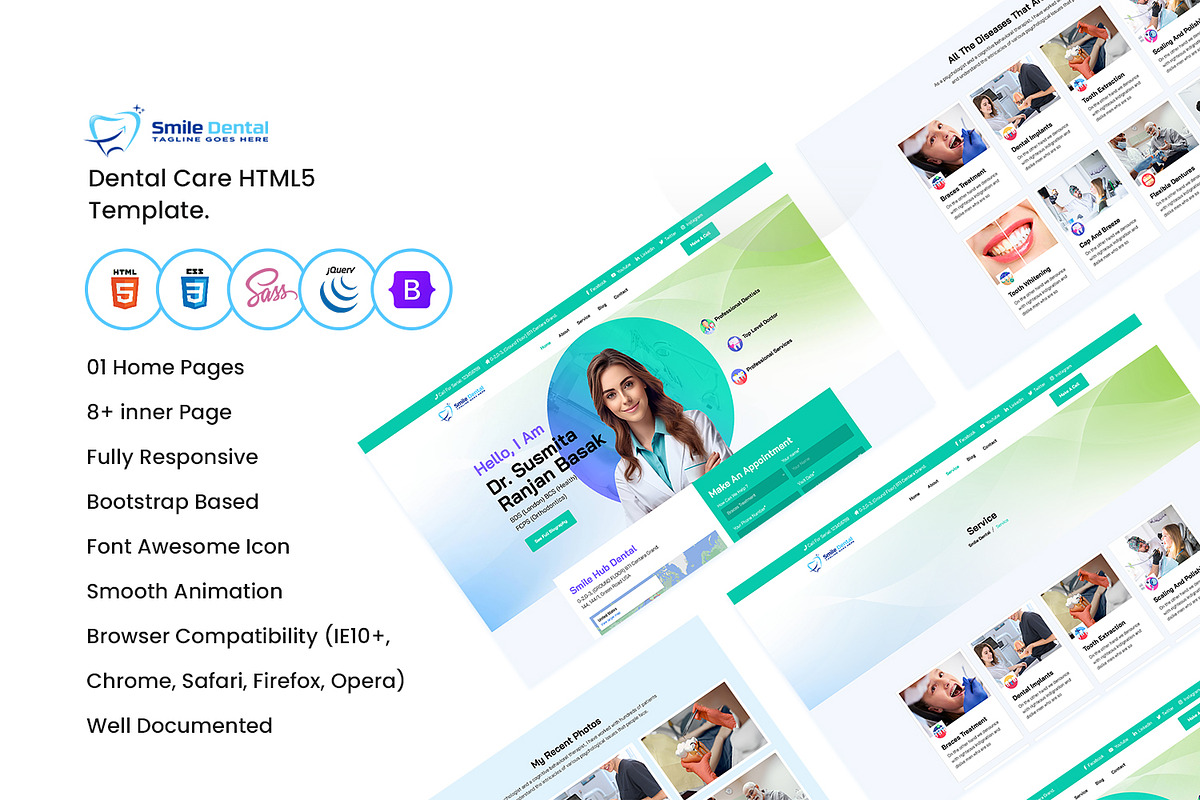 Dental Care HTML5 Template, a Landing Page Template by CodexCoder Themes