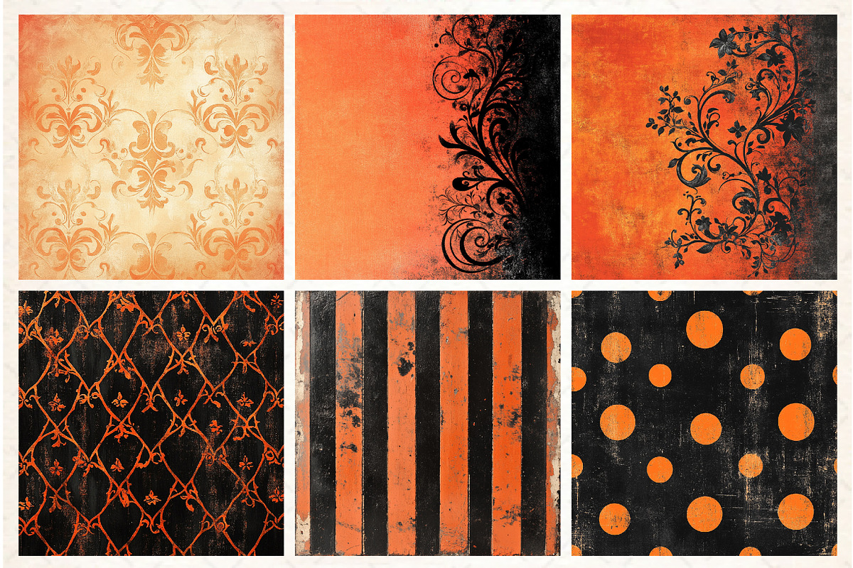 Vintage Halloween Digital Papers, a Pattern Graphic by Libby Wishes (Photo 6 of 6)