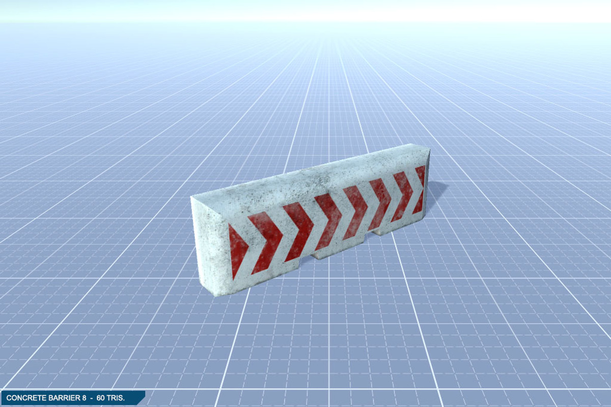 16 Concrete Barriers - Big Pack, an Environmental 3D Model by 3DCaster (Photo 22 of 34)