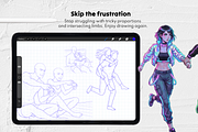 65 Couple Poses • Procreate Stamps, a Brush Add-On by Selentaori Studio (Thumbnail 8 of 10)