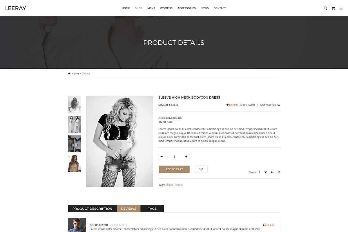 Leeray Fashion Ecommerce Template, a Websites & App Template by mine-tech (Photo 4 of 16)
